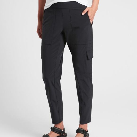Athleta Pants - Athleta Chelsea Cargo Black Olive Green Size 2